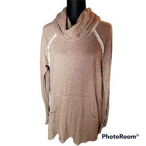 My Beloved brand Sweatshirt Cowl Neck Tan Cream pockets‎ size large